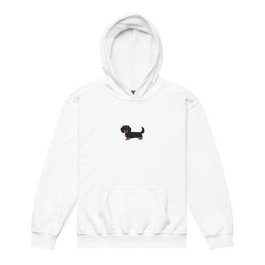 Ellie - Black & Tan - Long Haired Dachshund (Hoodie Kids)