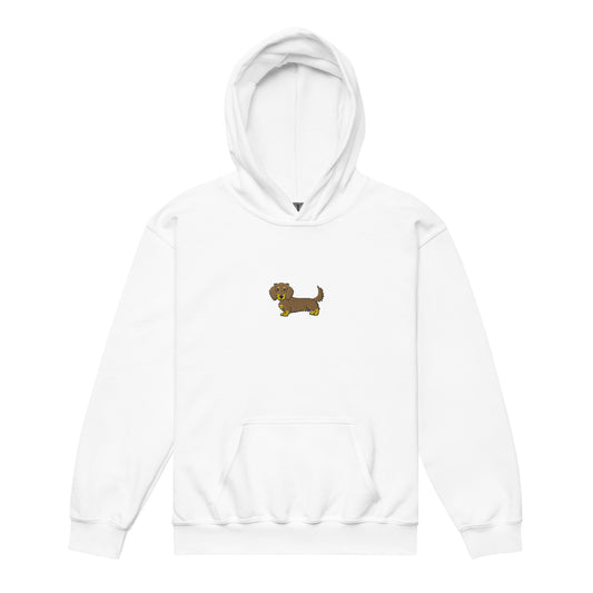 Okke - Chocotan - Long Haired Dachshund (Hoodie Kids)